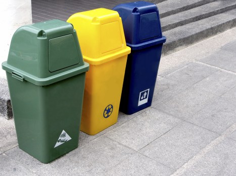 Team members managing waste disposal